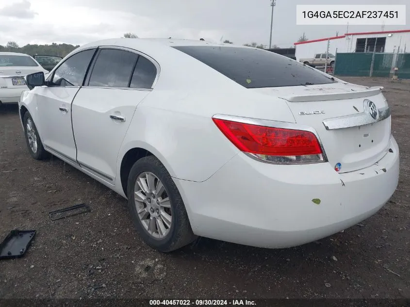 1G4GA5EC2AF237451 2010 Buick Lacrosse Cx 4 Cyl.