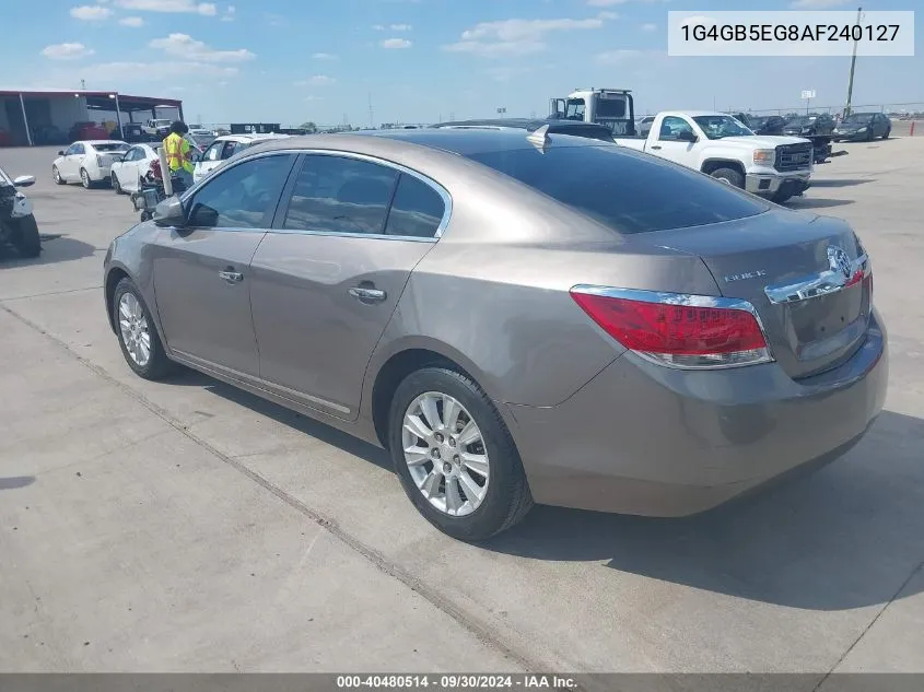 2010 Buick Lacrosse Cx VIN: 1G4GB5EG8AF240127 Lot: 40480514