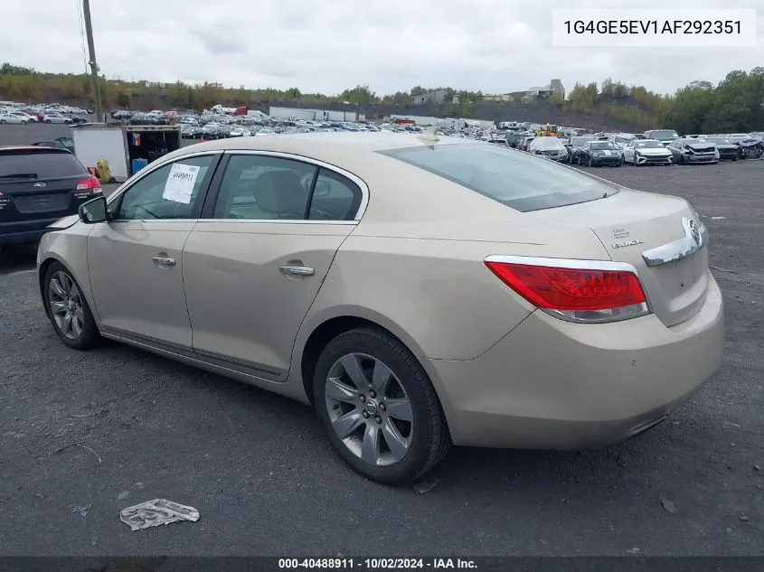 1G4GE5EV1AF292351 2010 Buick Lacrosse Cxs