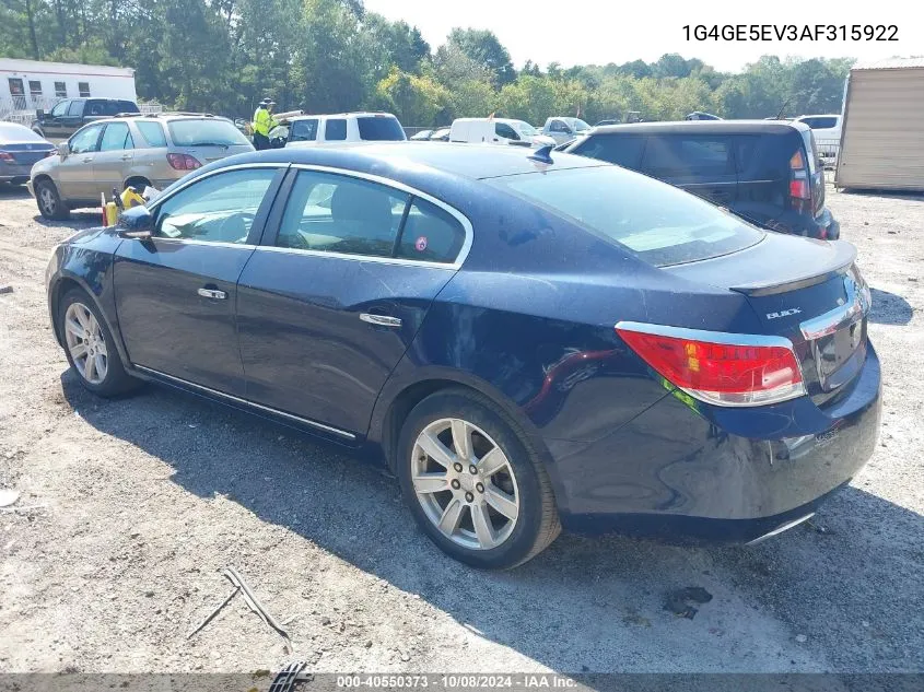 1G4GE5EV3AF315922 2010 Buick Lacrosse Cxs