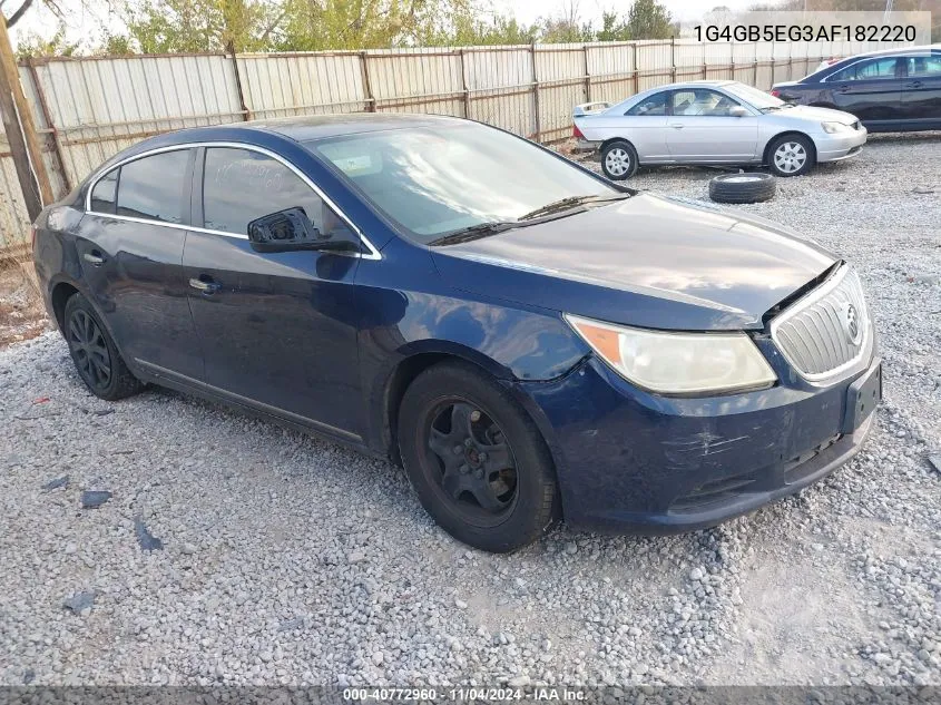 2010 Buick Lacrosse Cx VIN: 1G4GB5EG3AF182220 Lot: 40772960