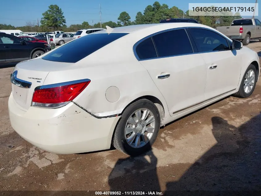 2010 Buick Lacrosse Cxl VIN: 1G4GC5EG4AF179145 Lot: 40789052