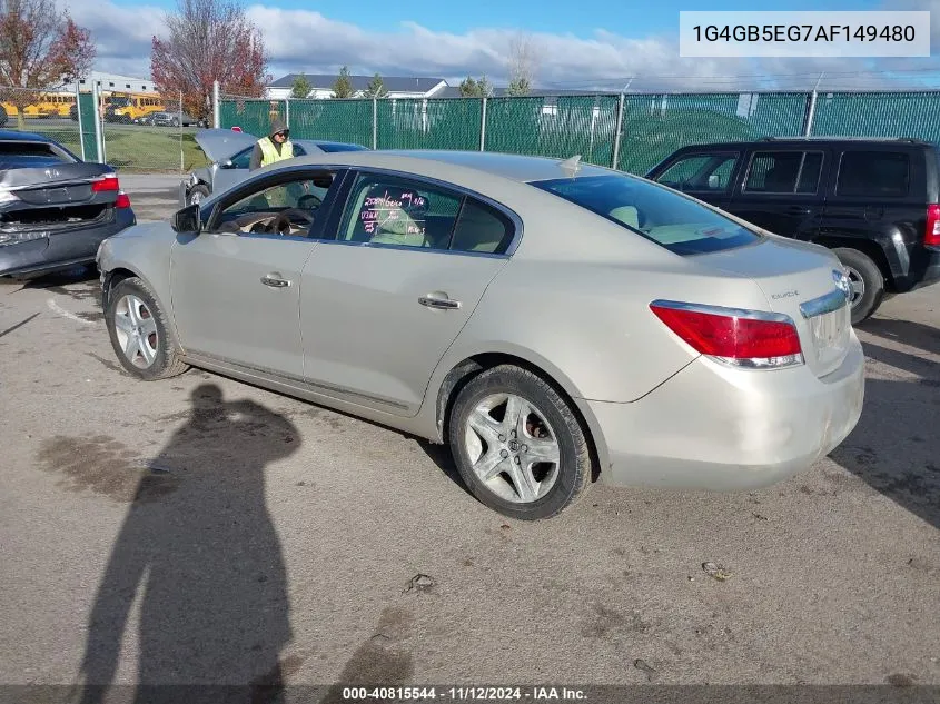 1G4GB5EG7AF149480 2010 Buick Lacrosse Cx