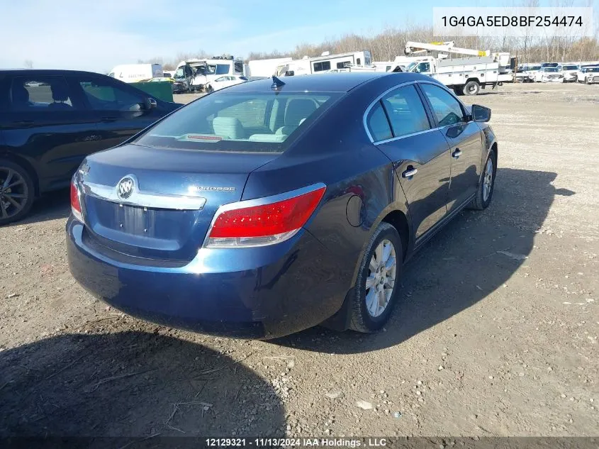 2011 Buick Lacrosse VIN: 1G4GA5ED8BF254474 Lot: 12129321