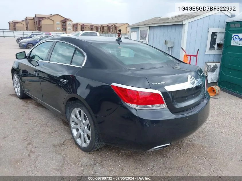 2011 Buick Lacrosse Cxs VIN: 1G4GE5GD7BF322992 Lot: 39789732