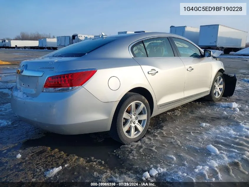 1G4GC5ED9BF190228 2011 Buick Lacrosse Cxl