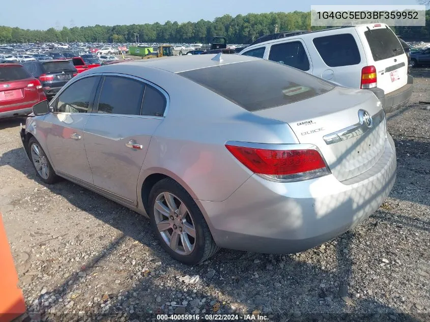 2011 Buick Lacrosse Cxl VIN: 1G4GC5ED3BF359952 Lot: 40055916