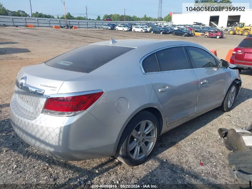 2011 Buick Lacrosse Cxl VIN: 1G4GC5ED3BF359952 Lot: 40055916