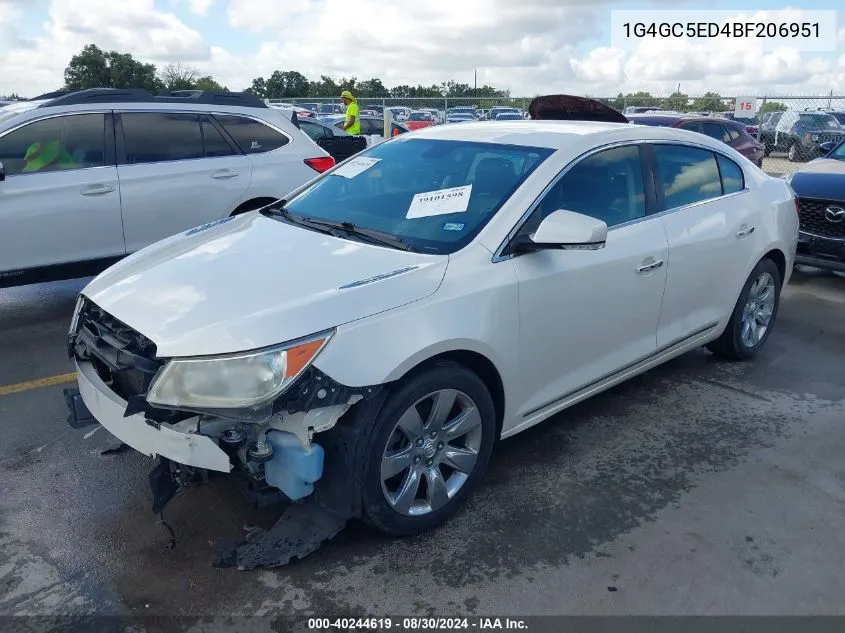 2011 Buick Lacrosse Cxl VIN: 1G4GC5ED4BF206951 Lot: 40244619