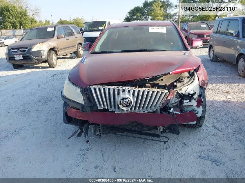 1G4GC5ED2BF281101 2011 Buick Lacrosse Cxl