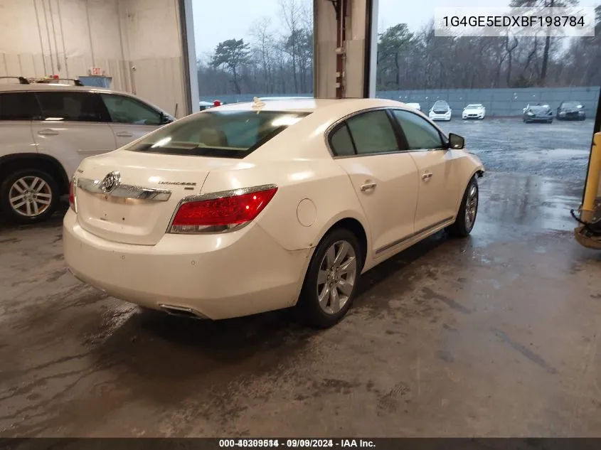 2011 Buick Lacrosse Cxs VIN: 1G4GE5EDXBF198784 Lot: 40309514