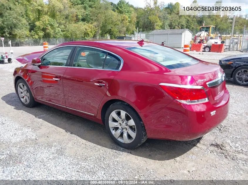 2011 Buick Lacrosse Cxl VIN: 1G4GC5ED3BF203605 Lot: 40368668