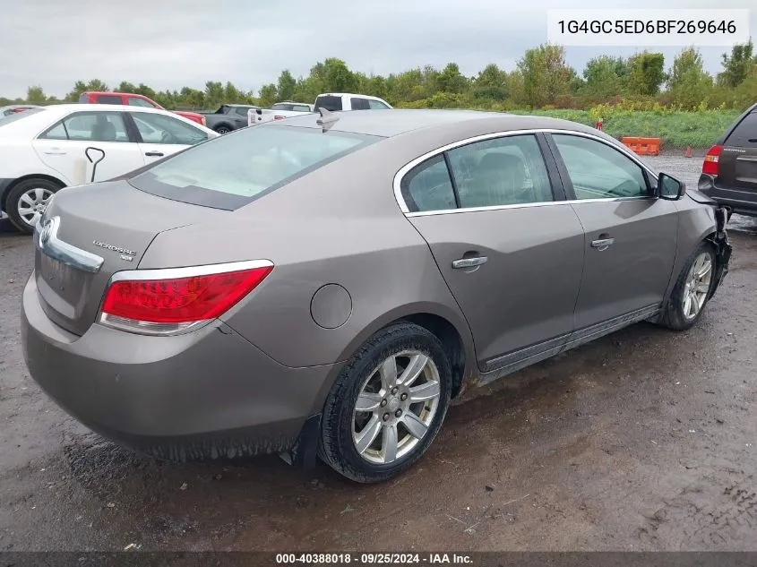 1G4GC5ED6BF269646 2011 Buick Lacrosse Cxl