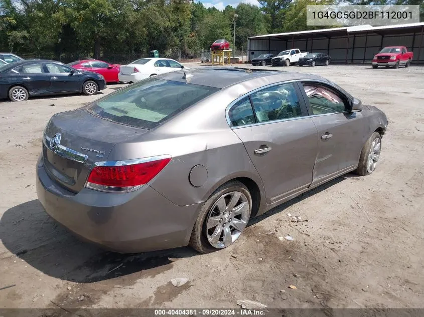 2011 Buick Lacrosse Cxl VIN: 1G4GC5GD2BF112001 Lot: 40404381