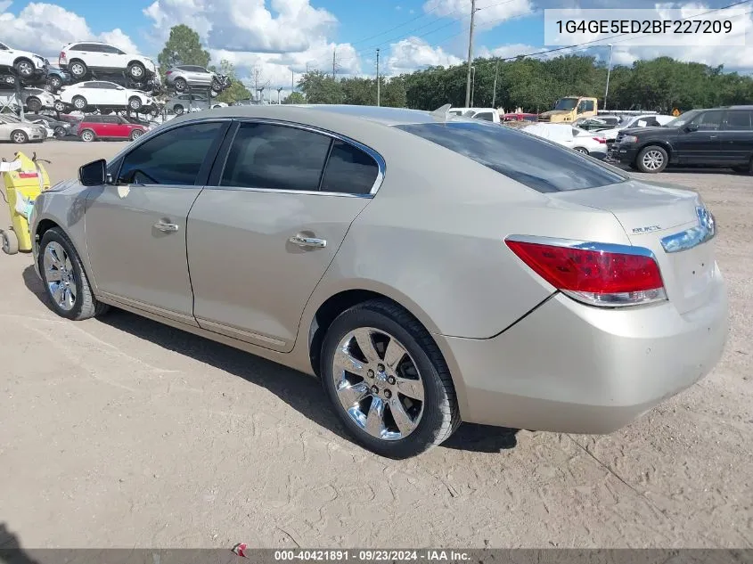 1G4GE5ED2BF227209 2011 Buick Lacrosse Cxs