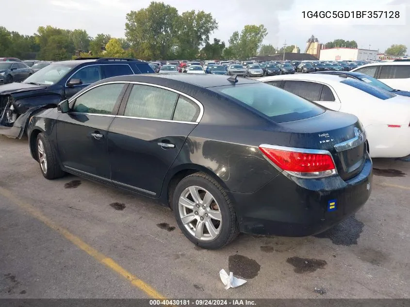 1G4GC5GD1BF357128 2011 Buick Lacrosse Cxl