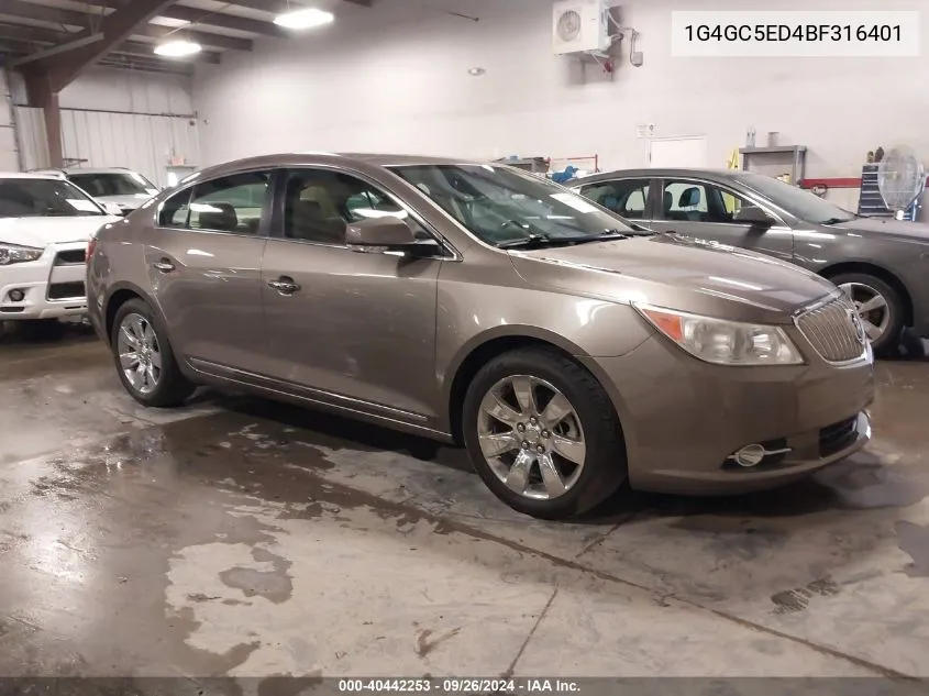 2011 Buick Lacrosse Cxl VIN: 1G4GC5ED4BF316401 Lot: 40442253