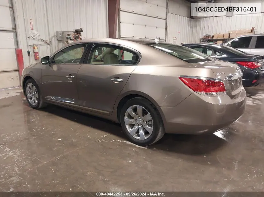 1G4GC5ED4BF316401 2011 Buick Lacrosse Cxl