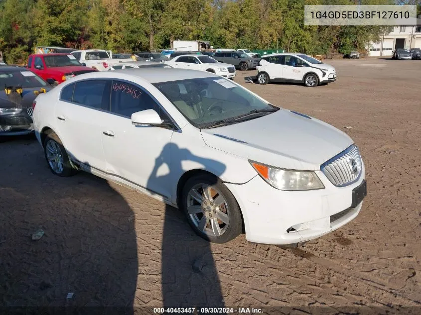 2011 Buick Lacrosse Cxl VIN: 1G4GD5ED3BF127610 Lot: 40453457