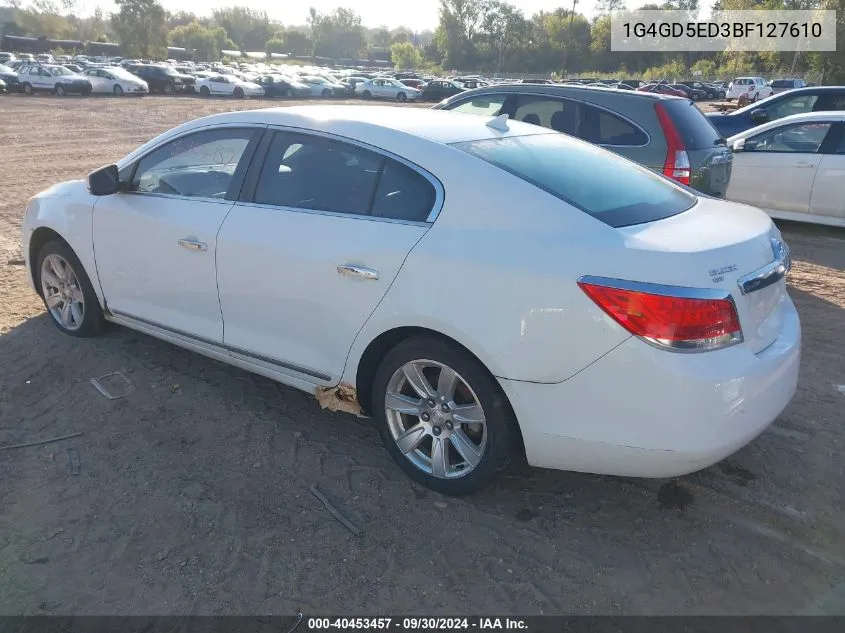 2011 Buick Lacrosse Cxl VIN: 1G4GD5ED3BF127610 Lot: 40453457