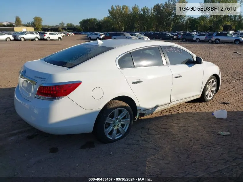 1G4GD5ED3BF127610 2011 Buick Lacrosse Cxl