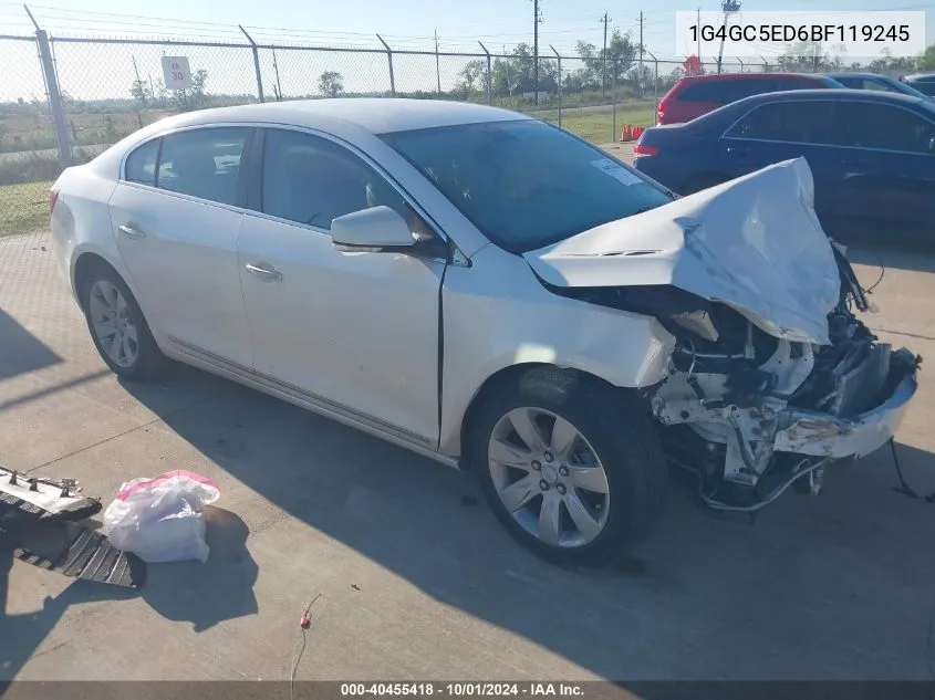 1G4GC5ED6BF119245 2011 Buick Lacrosse Cxl