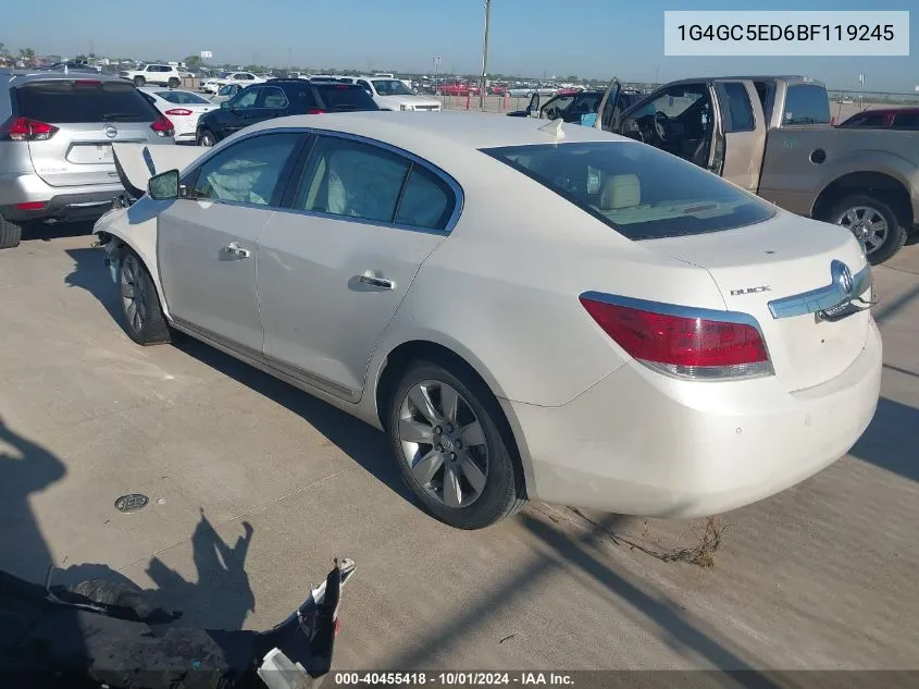 1G4GC5ED6BF119245 2011 Buick Lacrosse Cxl