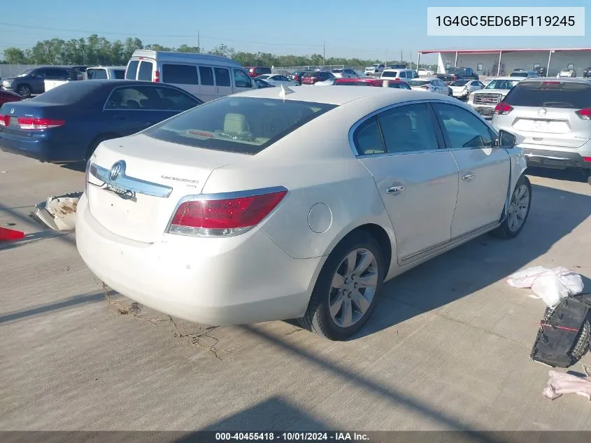 1G4GC5ED6BF119245 2011 Buick Lacrosse Cxl