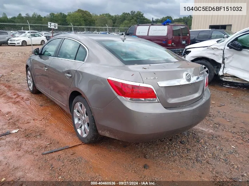 1G4GC5ED6BF151032 2011 Buick Lacrosse Cxl