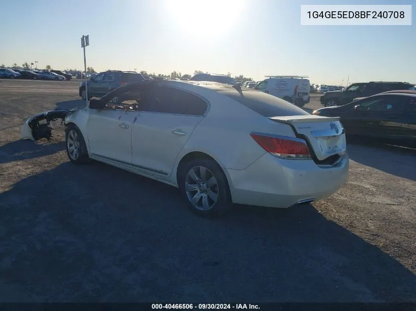 1G4GE5ED8BF240708 2011 Buick Lacrosse Cxs