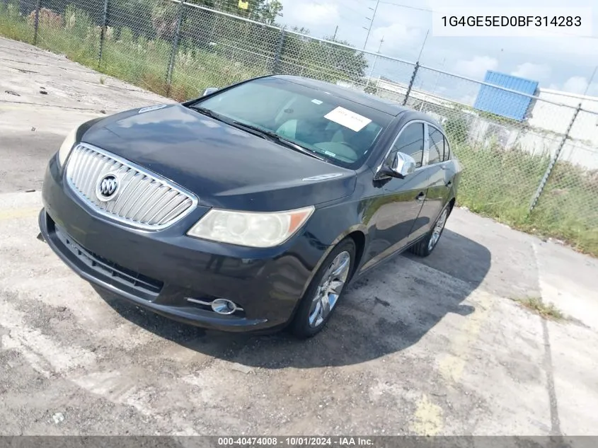 1G4GE5ED0BF314283 2011 Buick Lacrosse Cxs