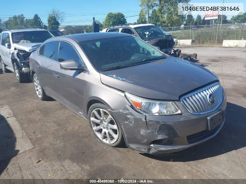 2011 Buick Lacrosse Cxs VIN: 1G4GE5ED4BF381646 Lot: 40499360