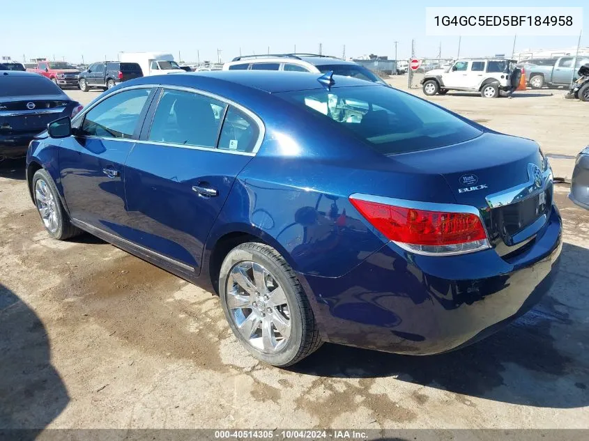 2011 Buick Lacrosse Cxl VIN: 1G4GC5ED5BF184958 Lot: 40514305