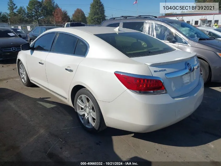 2011 Buick Lacrosse Cxl VIN: 1G4GC5EC1BF392021 Lot: 40660332