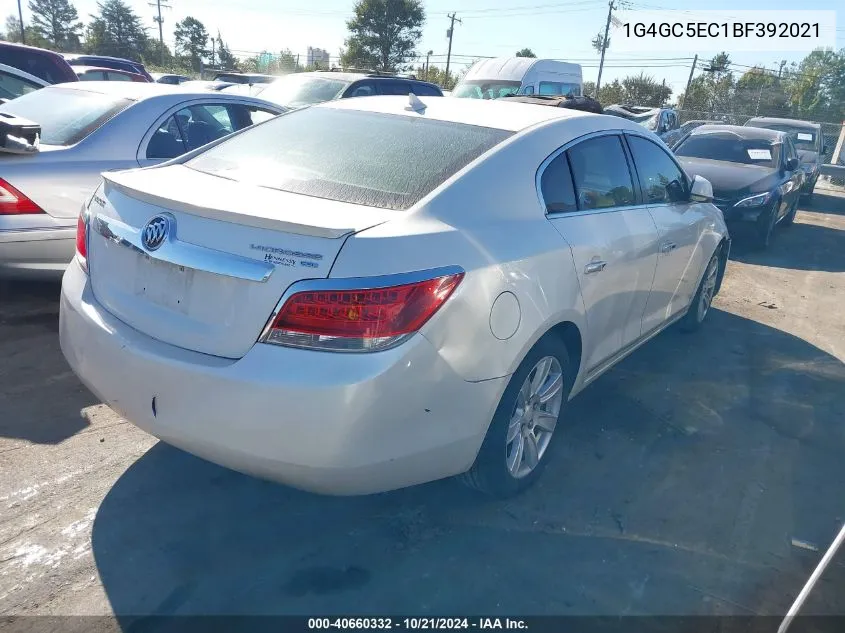 2011 Buick Lacrosse Cxl VIN: 1G4GC5EC1BF392021 Lot: 40660332