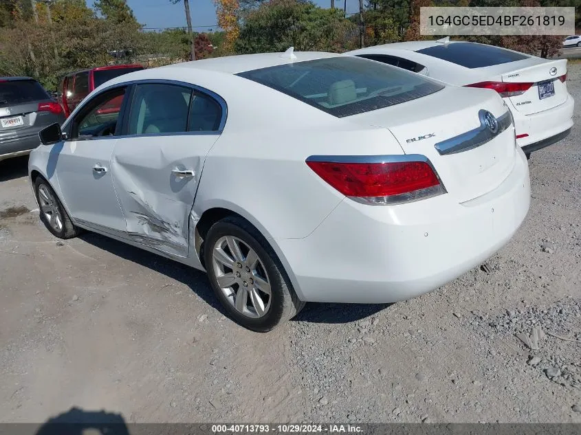 2011 Buick Lacrosse Cxl VIN: 1G4GC5ED4BF261819 Lot: 40713793