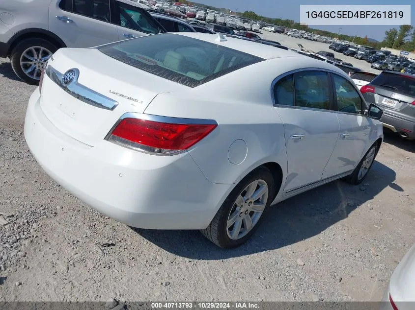 2011 Buick Lacrosse Cxl VIN: 1G4GC5ED4BF261819 Lot: 40713793