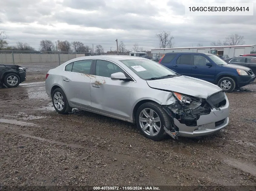 2011 Buick Lacrosse Cxl VIN: 1G4GC5ED3BF369414 Lot: 40759572