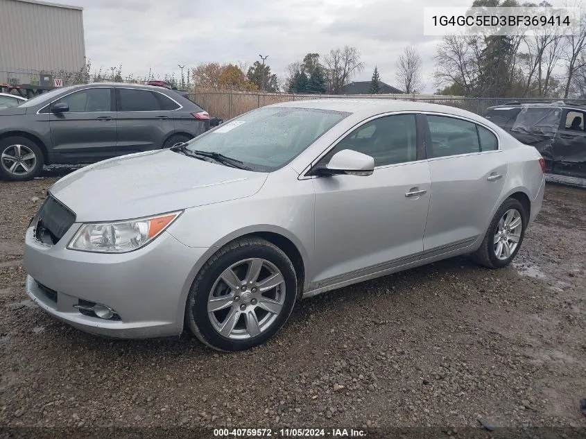 2011 Buick Lacrosse Cxl VIN: 1G4GC5ED3BF369414 Lot: 40759572