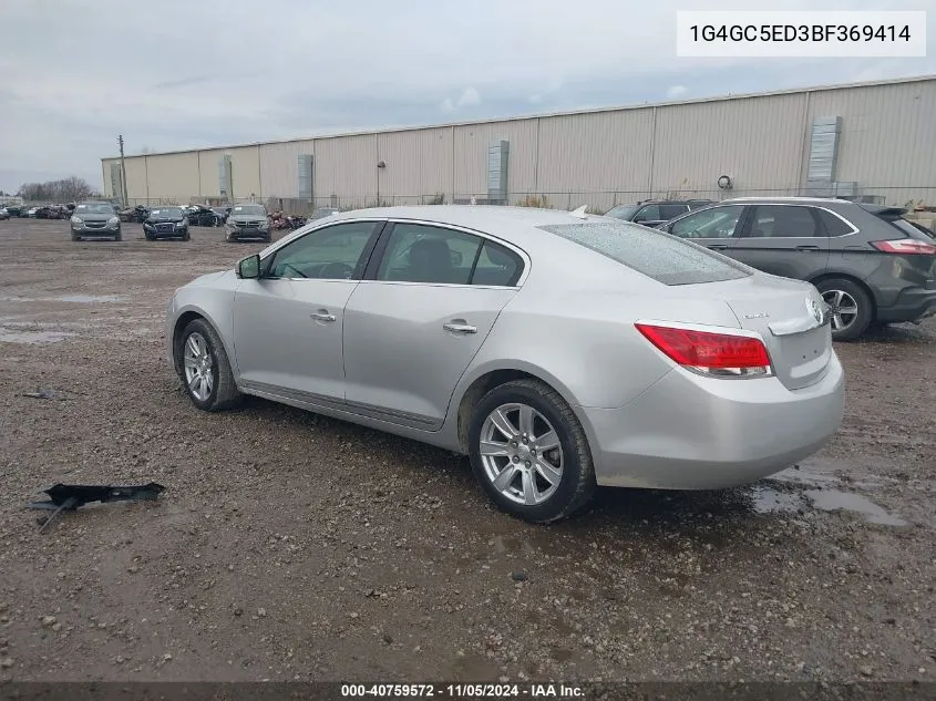 2011 Buick Lacrosse Cxl VIN: 1G4GC5ED3BF369414 Lot: 40759572