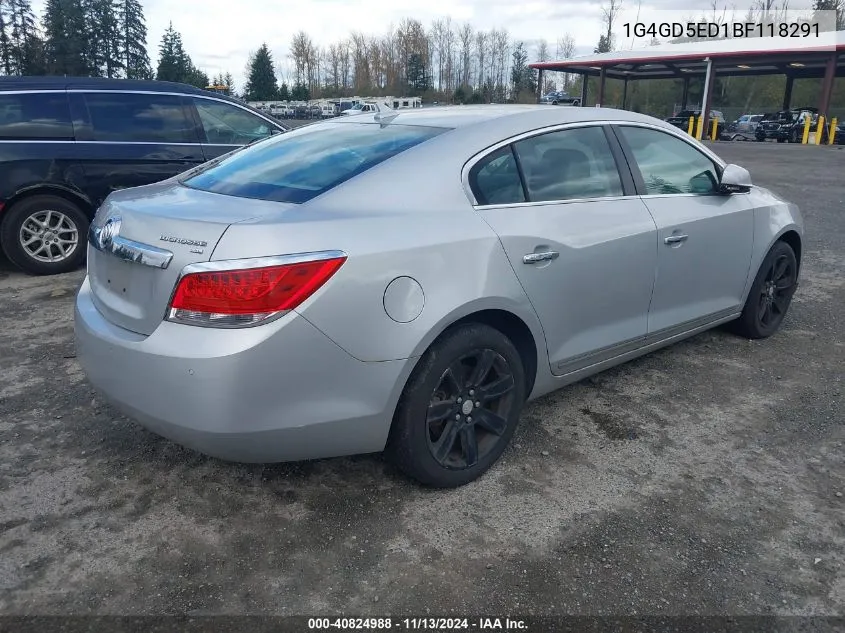 2011 Buick Lacrosse Cxl VIN: 1G4GD5ED1BF118291 Lot: 40824988