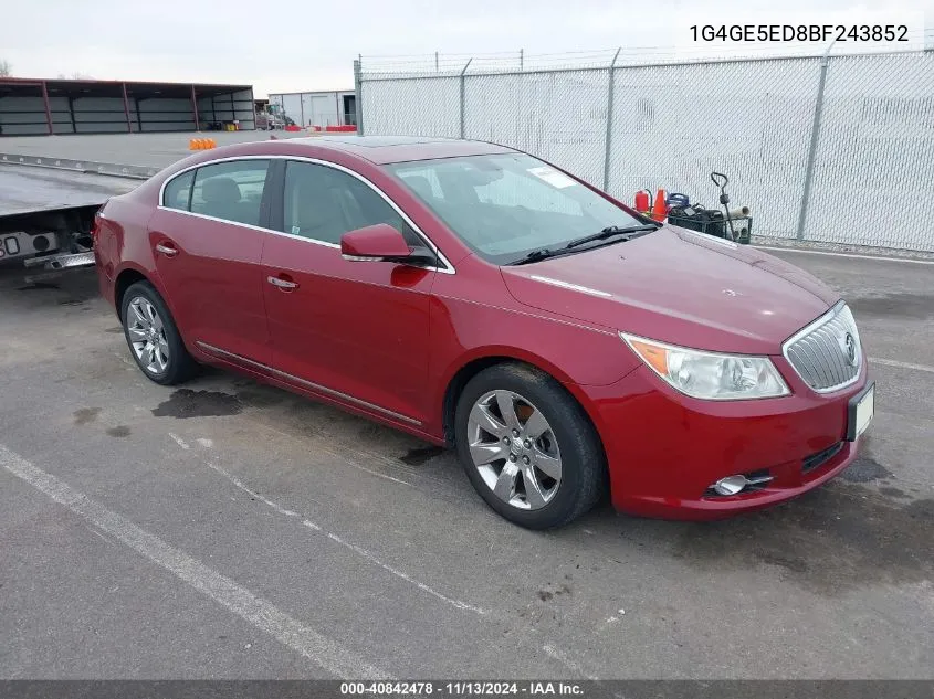 2011 Buick Lacrosse Cxs VIN: 1G4GE5ED8BF243852 Lot: 40842478