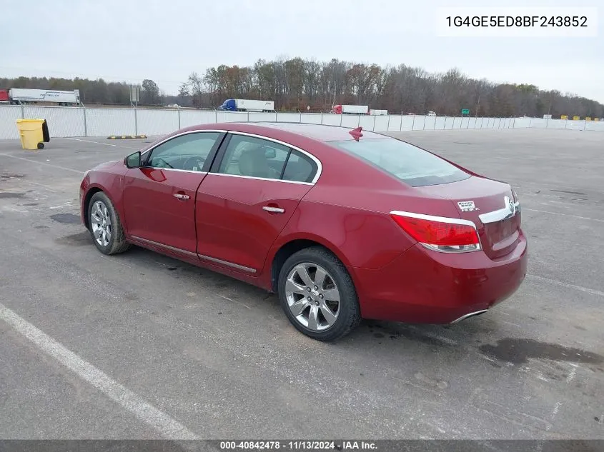 2011 Buick Lacrosse Cxs VIN: 1G4GE5ED8BF243852 Lot: 40842478