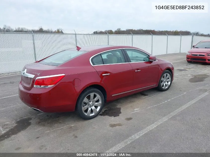 2011 Buick Lacrosse Cxs VIN: 1G4GE5ED8BF243852 Lot: 40842478