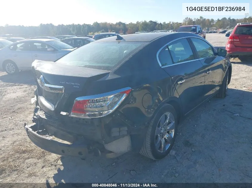 1G4GE5ED1BF236984 2011 Buick Lacrosse Cxs