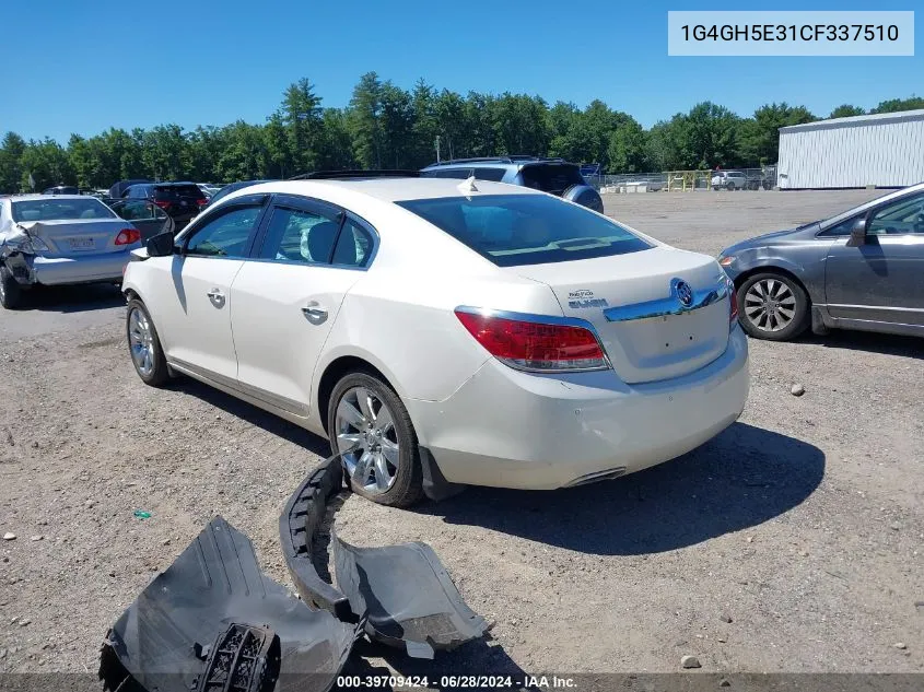 2012 Buick Lacrosse Premium 3 Group VIN: 1G4GH5E31CF337510 Lot: 39709424