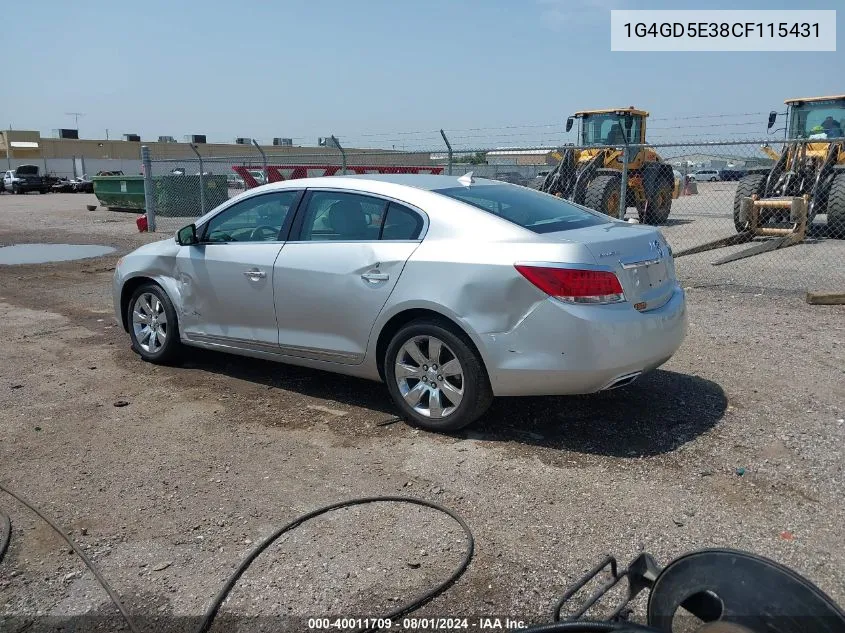 1G4GD5E38CF115431 2012 Buick Lacrosse Premium 1 Group