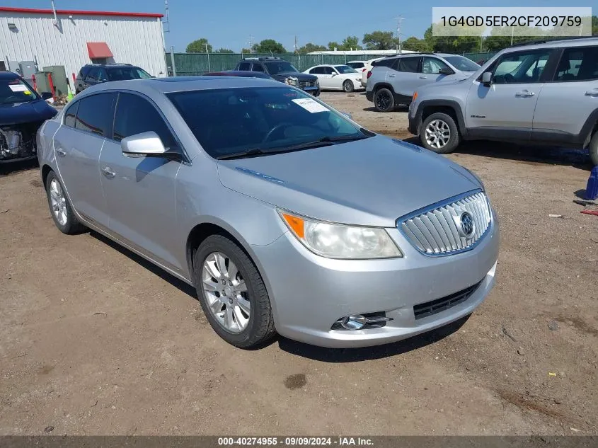 1G4GD5ER2CF209759 2012 Buick Lacrosse Premium 1 Group