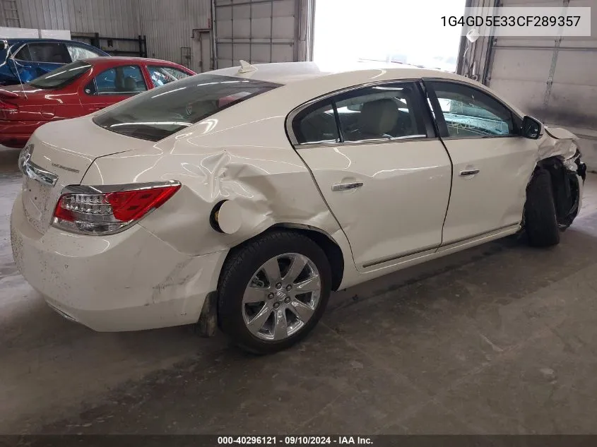 2012 Buick Lacrosse Premium 1 Group VIN: 1G4GD5E33CF289357 Lot: 40296121