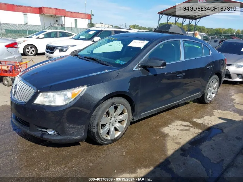 2012 Buick Lacrosse Premium 1 Group VIN: 1G4GD5E34CF187310 Lot: 40370909